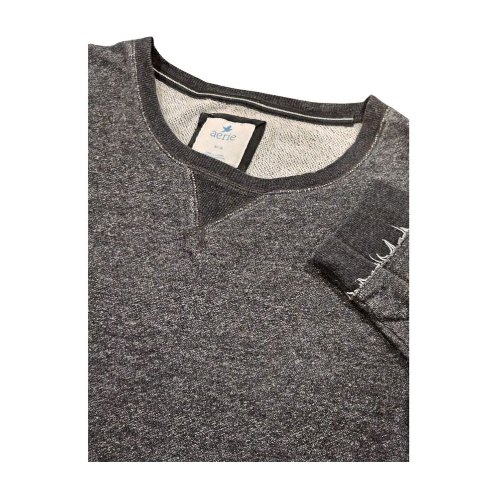 Aerie Kids Sweatshirt Raw Hem Cuffed Black Sweatshirt 3/4‎ Sleeve Girl's XL
